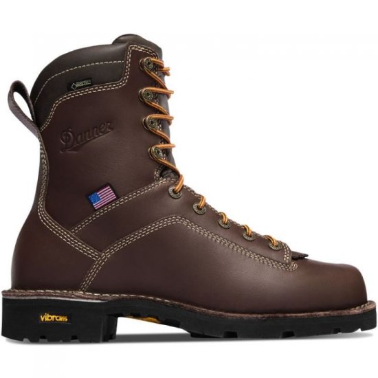 Danner Men's Boots Quarry USA Brown Alloy Toe - Click Image to Close