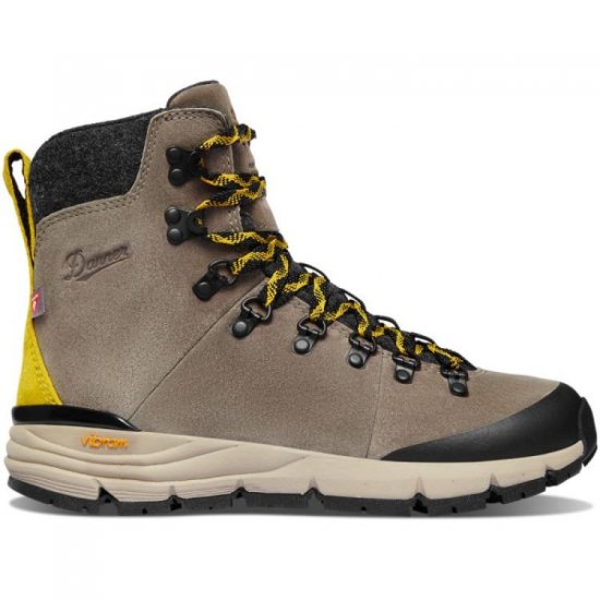 Danner Women's Boots Arctic 600 Side-Zip 7" Driftwood/Yellow 200G - Click Image to Close